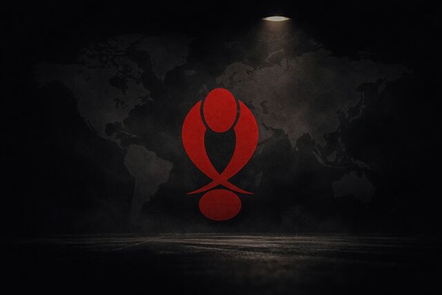 Custom combat timer background with academy logo lit over a world map